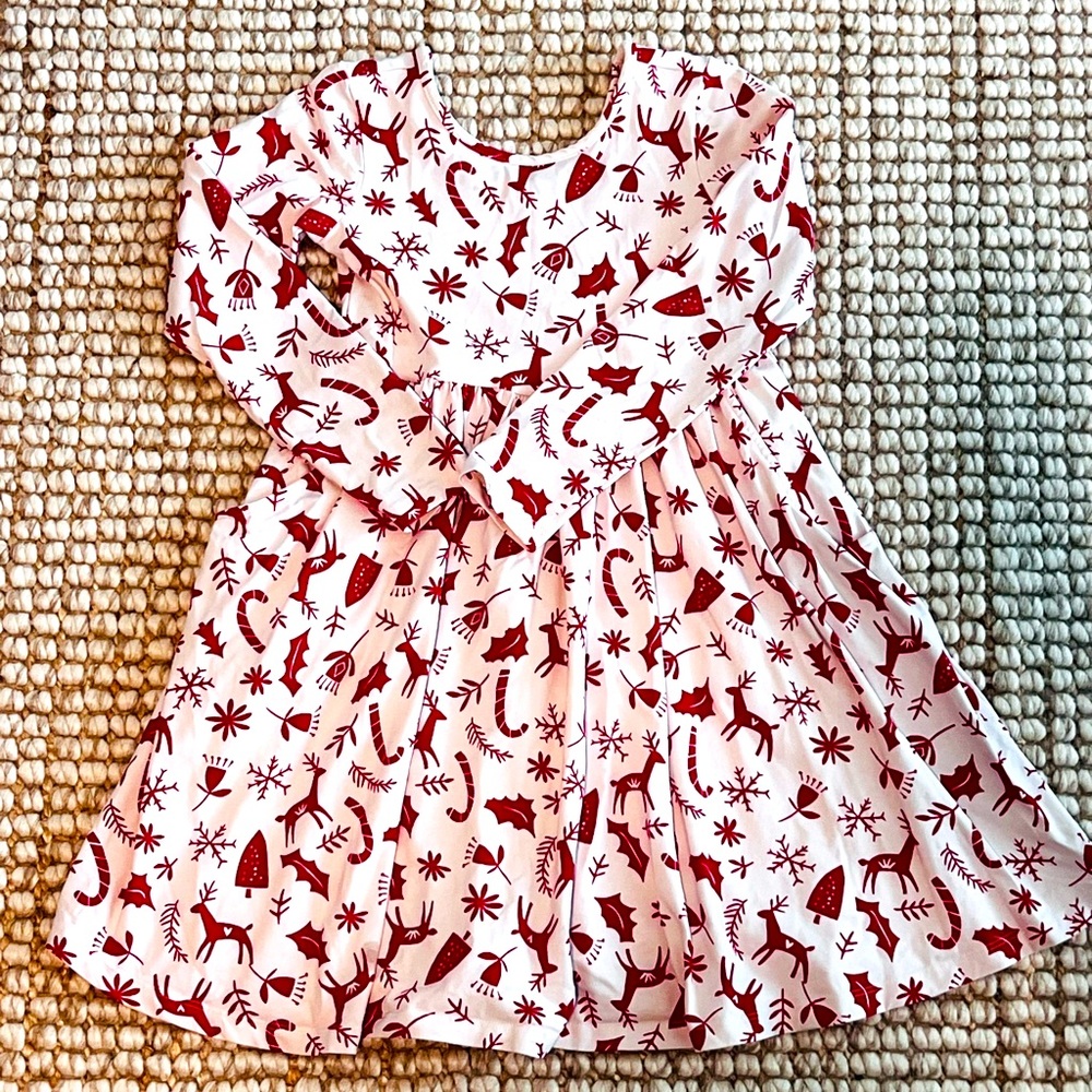 Hanna Anderson Knit Holiday Christmas Dress 130 size 8